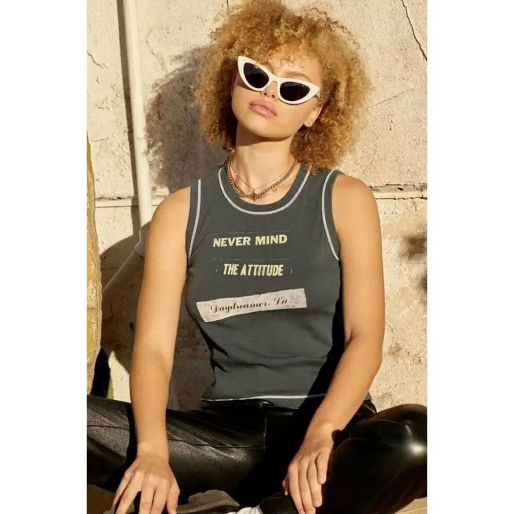Daydreamer women’s black vintage tank top | never mind the attitude